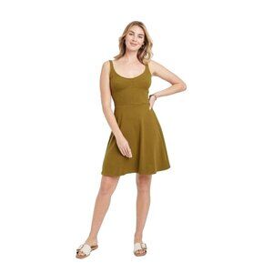 Universal Thread Dark Green Knit Corset Sleeveless Above Knee Dress - Women's XS